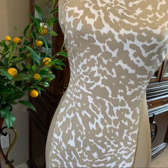 Calvin Klein | animal print colorblock scuba dress size 8 - Picture 6 of 15